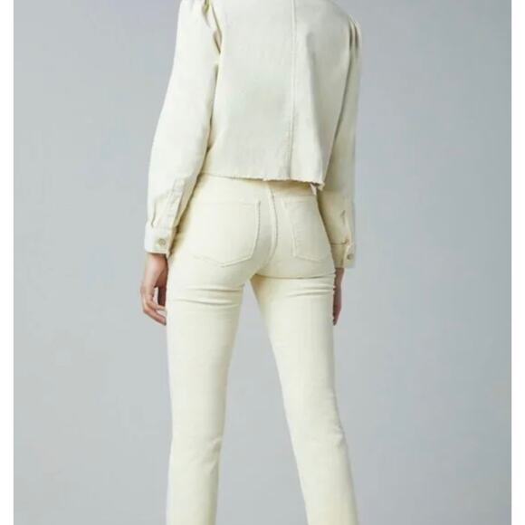 DL1961 Mara Straight Corduroy Off White Mid Rise Instasculpt Ankle Pants 27 - Picture 7 of 11